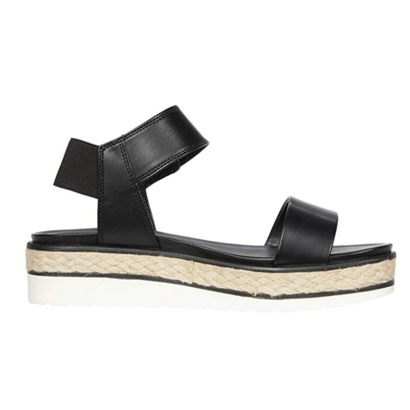 Franco Sarto Black Faux Leather Tinaka Sandals New - Picture 3 of 11